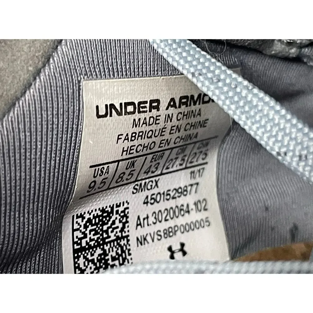 Under Armour Performance SL Sunbrella 9.5 Gray Waterproof Spikeless Golf Shoes